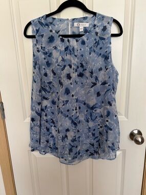 Cristina B Light Blue Floral Sleeveless Camisole